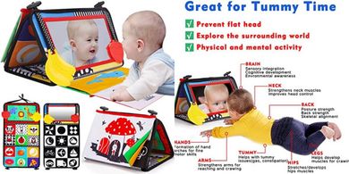 High-Contrast Baby Mirror & Crinkle Book Toy Set (0-6 Months)