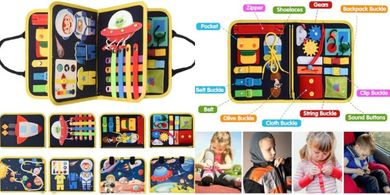 Montessori Space Explorer Busy Board: Sensory & Fine Motor Skills Toy