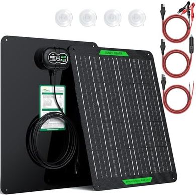 SUNER POWER 20W 12V Solar Battery Charger & Maintainer PRO
