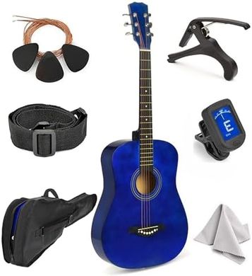 MasterPlay 30" Beginner Acoustic Guitar Starter Kit (Blue)