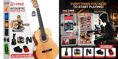 Pyle 3/4-Size Acoustic Guitar Kit for Kids & Adults