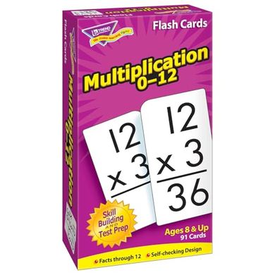 Multiplication Flash Cards (0-12): Self-Checking, Ages 8+
