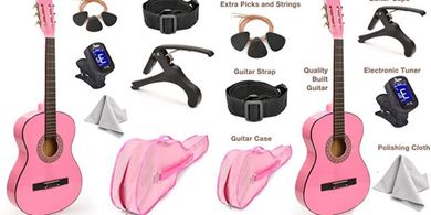 Pink 30" Classical Guitar for Kids & Beginners (with Case & Accessories)
