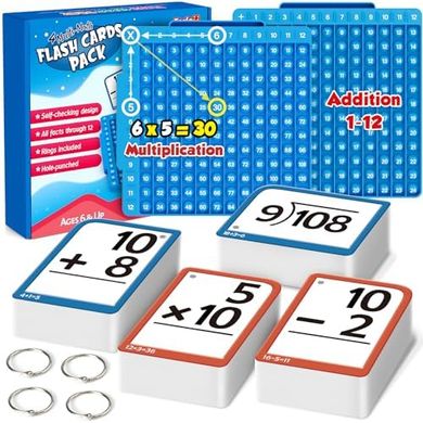 Torlam Math Flash Cards & Games for Grades 1-6