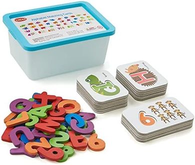 Montessori Wooden Alphabet Flash Cards & Puzzles for Toddlers (36 Cards, 37 Pieces)
