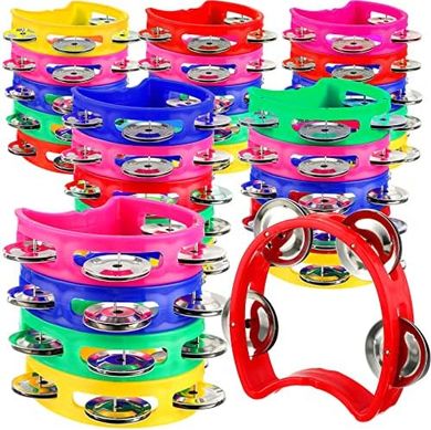 Yeshone 30-Pack Handheld Tambourines: Kids, Adults, Parties