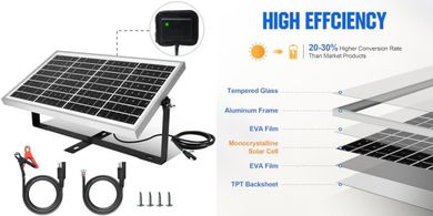 ECO-WORTHY 10W Solar Panel Kit: Smart Charger for Vehicles & Equipment