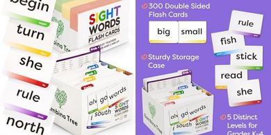 Dolch & Fry Sight Word Flash Cards: 600 Words, Games & Sorting