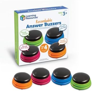 Recordable Answer Buzzers: Fun Family Game Set (4)
