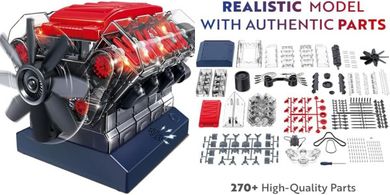 Playz V8 Mini Engine STEM Kit: Build & Run Your Own!