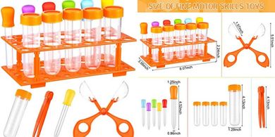Weewooday Jumbo Science Kit: 5 Test Tubes, Droppers, Stand, Tools
